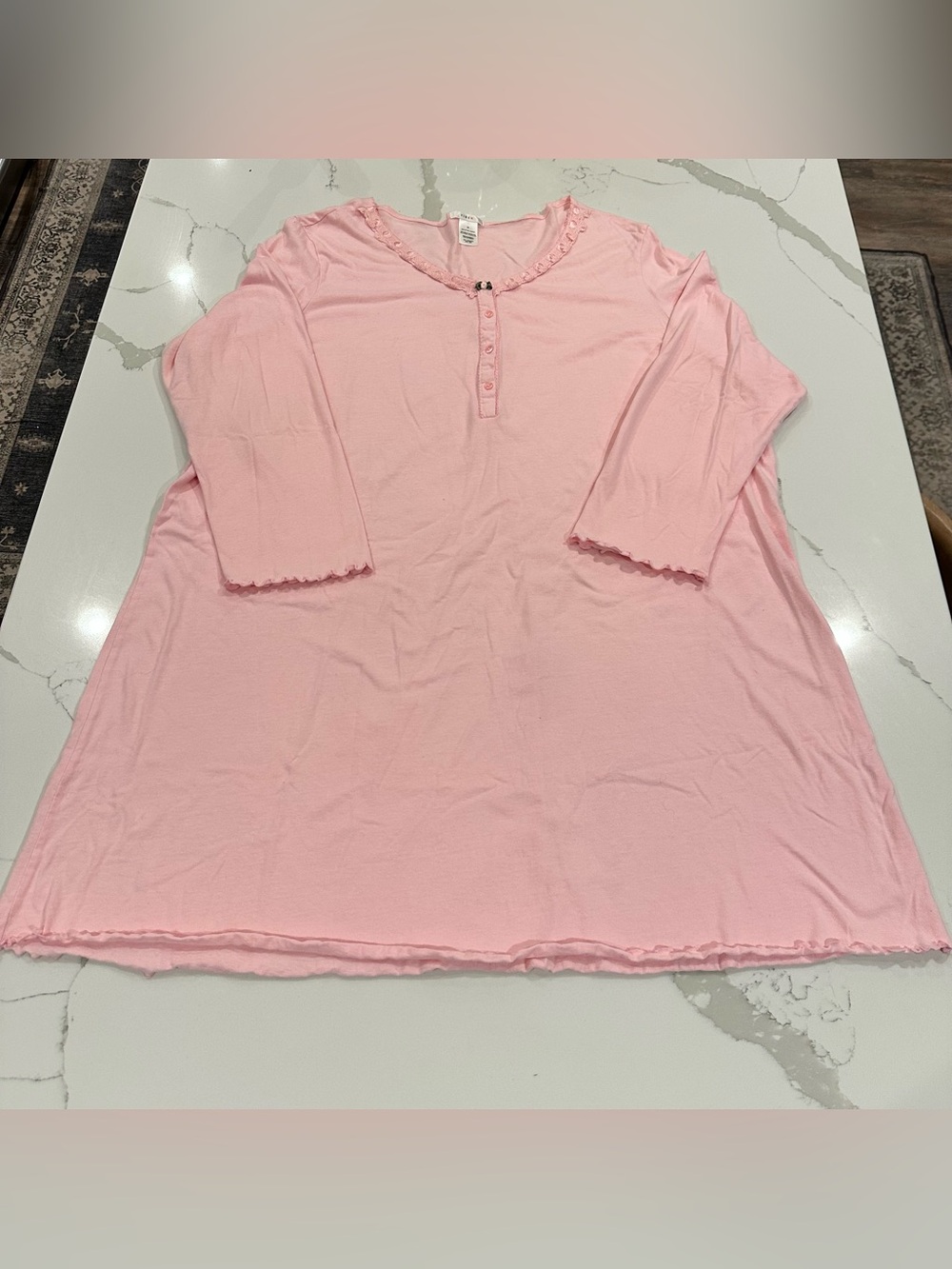 Victorias Secret PINK Henley Nightgown 3X Cotton Jersey Sleepshirt Dress PJ Cozy
